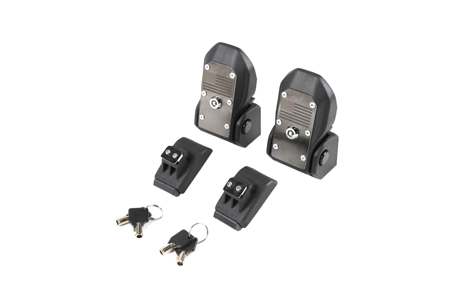 US Flag Car Anti-Theft Hood Latches Catch for 2018 2019 2020 2021 2022 2023 2024 Jeep Wrangler JL JLU 4XE Rubicon Sahara Sport Gladiator JT with Lock Keys