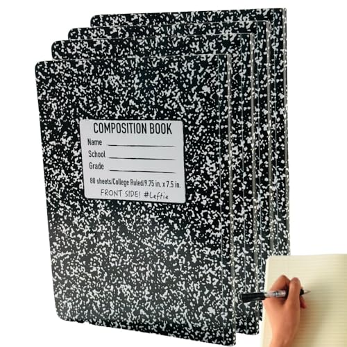 Cahier de composition King Mills élégant motif marbre noir avec couverture rigide premium