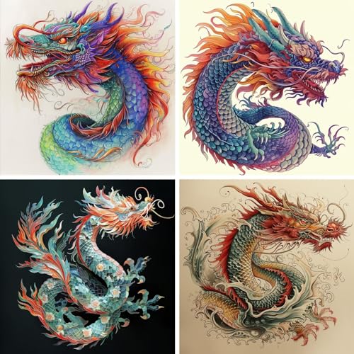 Broderie Diamant Kit Complet Dragon | Diamond Painting Couleur Loisirs Créatifs Adultes