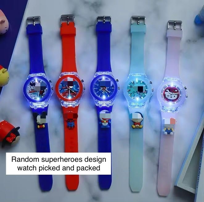 Image of 7 in 1 Superhero rakhi Gift Combo Set For boys Kids cute stylish Gift box Stationery Set Age 6-8 Years 10-12 Year I Diary, pen, pencil, case, keychain, Eraser & watch