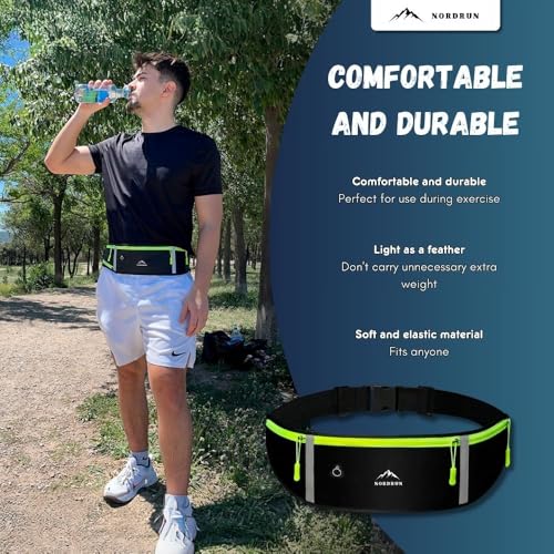 Nordrun® Ceinture Running Homme et Femme | Sac Banane Étanche de Course a Pied, Sport, Jogging, Footing, Courir | Ceinture Course a Pied | Sac Course a Pied pour Tous Les Telephones – vue 3