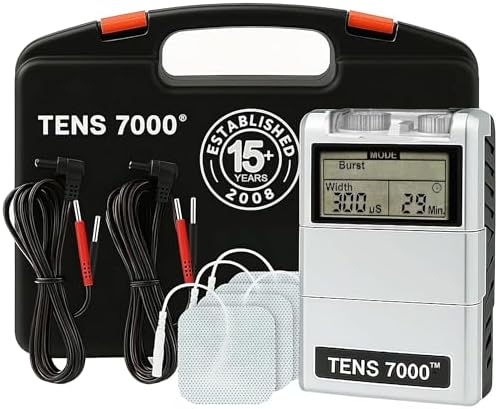 TENS 7000 Digital TENS Unit with Accessories - TENS Unit Muscle Stimulator for Back Pain Relief, General Pain Relief, Neck Pain, Sciatica Pain Relief, Nerve Pain Relief