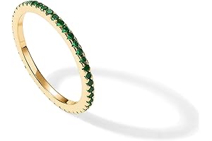 14K Gold Plated Sterling Silver Ring with Stackable CZ Stones | Eternity Bands