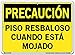 Vestil Caution Sign SI-C-51-C-AL-063-S Aluminum .063" Overall Size 14.5"W x 10.5"H Floor Slippery When Wet, PISO RESBALOSO CUANDO EST? MOJADO