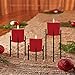 volnyus Metal Pillar Candle Holders Set of 3 Black Candlesticks for Fireplace/Living Room/Dinning Room Table Candelabra Decoration Modern Art Classic Design with Geometric Shape