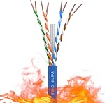 SYSTON CAT 6A+ Ethernet Network Cable Bulk Without RJ45 Ends - 700 MHz 23 AWG UTP Solid Bare Copper Wire CMR/Riser-Rated for IP PoE LAN Application Use, Indoor/Outdoor UV Resistant - Blue, 15m