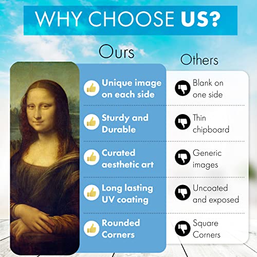 Aesthetic Bookmarks For Book Lovers - 60 Artwork Book Markers For Women & Men - Double-Sided Bulk Bookmarks For Kids & Teens - Unique & Cool Book Markers For Men Book Accessories By Livin Harmony #TOP3