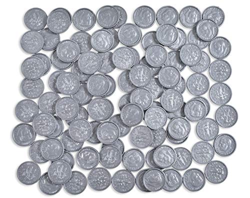 image for LEARNING ADVANTAGE-7523 Play Dimes - Set of 100 Plastic Coins - Design