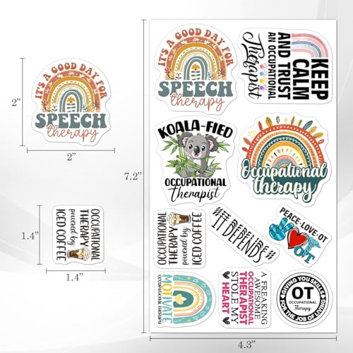 Pack 50 Pcs OT Occupational Therapy Stickers for Water Bottles Funny Laptop Cups Luggage Scrapbooking Teens Kids Girls Boys Adults Waterproof Aesthetic Sticker Small Vinyl Decals - Image 3