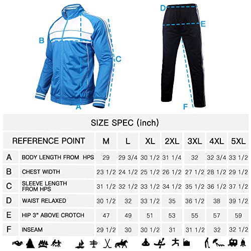 Xmgelp Men's Tracksuits Set Long Sleeve Full-Zip Jogging Running Sweat Suits 2 Piece(Teal,L) #TOP5