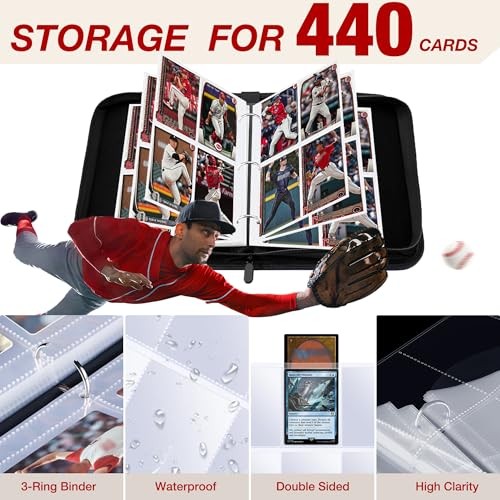 Lalasu Baseball Trading Card Binder, 440 Pockets for Card Collectors by Lalasu - Used condition - Image 4