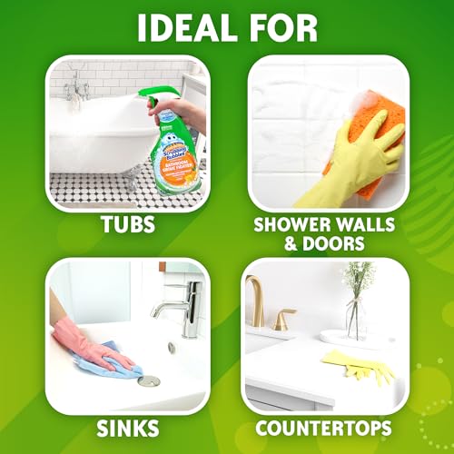 Image of Scrubbing Bubbles Bathroom and Shower Cleaner Disinfectant Spray, Bathroom Grime Fighter, Citrus Scent, 32oz (Pack of 2)