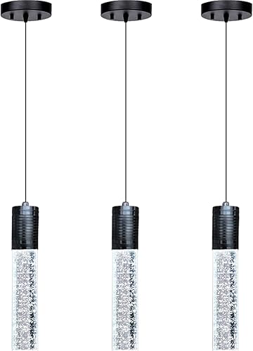 3 luces independientes para isla de cocina, comedor, lámparas colgantes negras, lámparas lineales, 3 luces colgantes para isla de cocina, lámparas