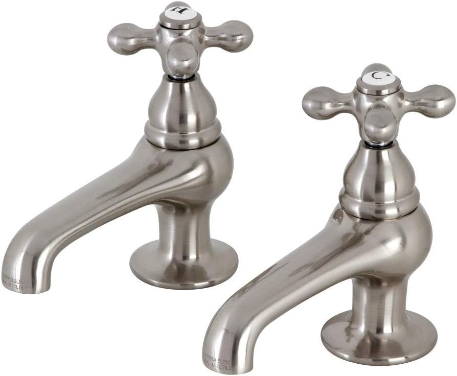 Kingston Brass CC7L8 Vintage Lavabo Bataryası, Fırçalanmış Nikel 4 x 3,5 x 1,75