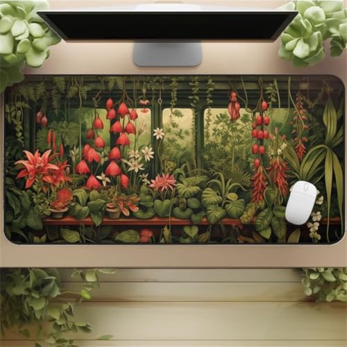 Grand tapis de souris gaming Salle des Plantes pour créer un bureau nature et cosy