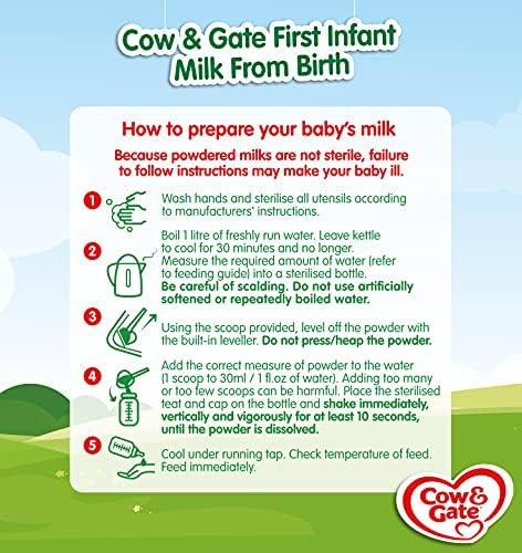 Cow & Gate 1 First Infant Baby Milk Powder Formula, from Birth, 800g (Pack of 6)