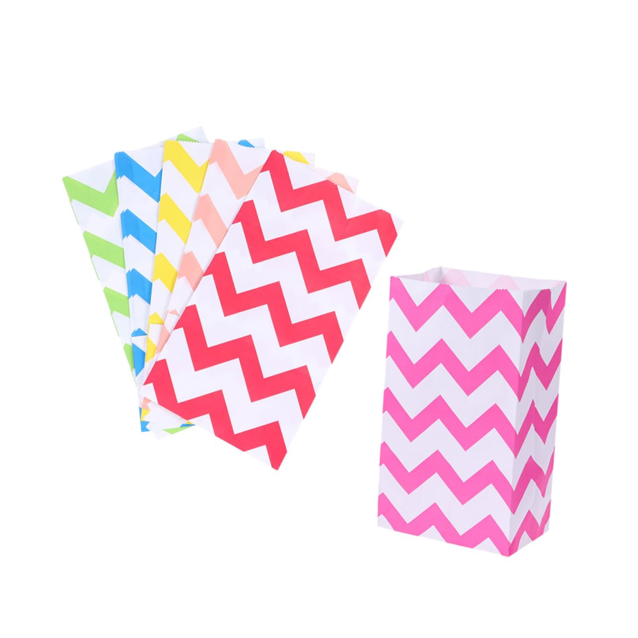 SOLUSTRE 60 Bunte Kraftpapiertüten aus Kraftpapier mit Griffen Recycelbar als Kekstüten oder Brottüten für Party und Backverpackungen