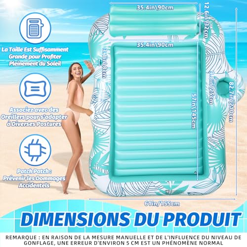 Piscine de bronzage gonflable double pour bronzer au frais sans souffrir du soleil - 2
