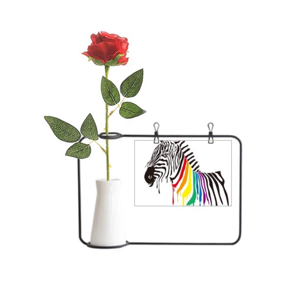 Fleurs artificielles arc-en-ciel LGBT en bouteille suspendue pour déco