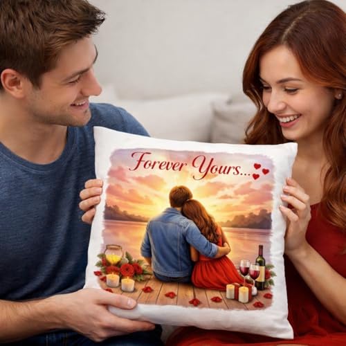 Image of Throw Pillow Cushion for Gift - Romantic Love Gift for Wife & Husband, for Couples, 16x16 Inch, Years of Love, with Premium Filler, Perfect for Home & Bedroom Decor