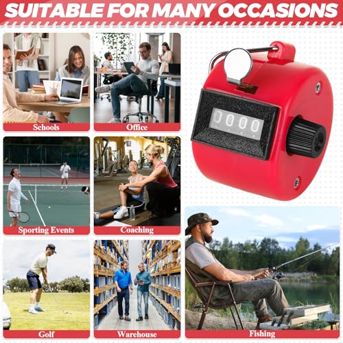 LDHHYH 24 Pack Clicker Counter, Hand Tally Counter Clicker, 4 Digit Mechanical Palm Pitch Counter Clicker for Counting Numbers Golf Sports Events Office Stadium