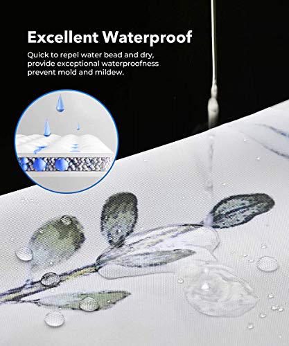 Wtisan Shower Curtain,Tropical Shower Curtain,Waterproof Fabric Shower Curtains For Bathroom With 12 Plastic Hooks, 72X72 Inch #TOP5