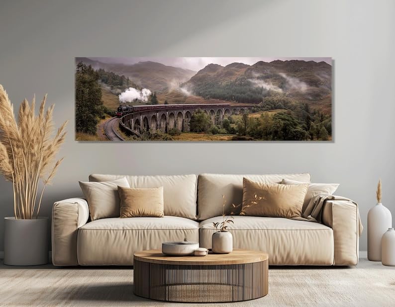 Art mural moderne sur toile avec impression de train de qualité - 2