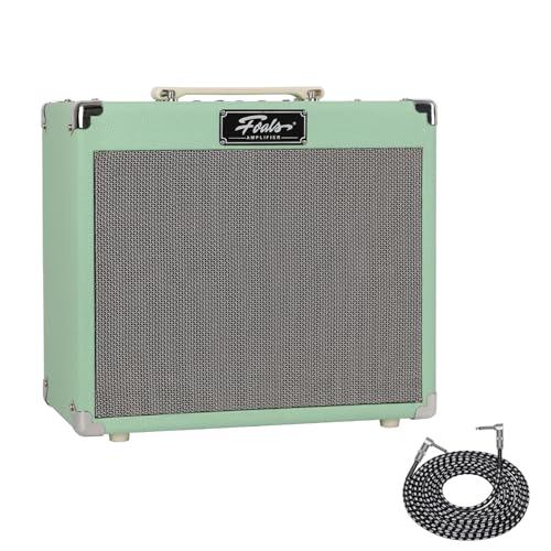 Image of FOALS Electric Guitar Amp 20W (30W Peak), Dual-Channel Clean /Drive Combo Amplifier with Bluetooth, 8-Inch Speaker, 3 Band EQ, Headphone Output & AUX Input for Home Practice(Green)