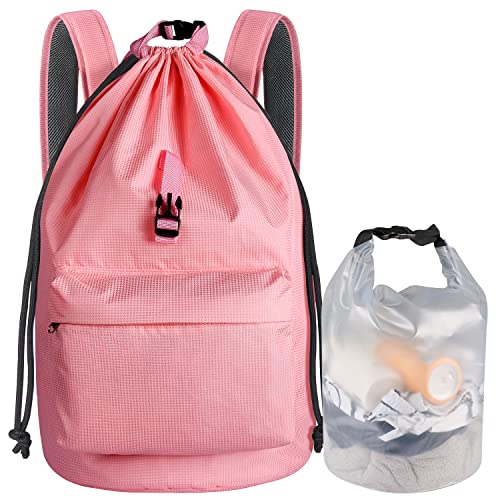 BERTASCHE Kordelzug Rucksack Schwimmtasche Strandrucksack, rose, Daypack Rucksäcke Cover