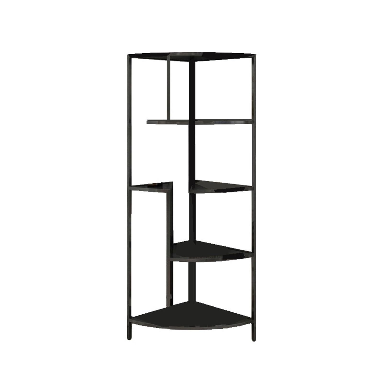 ZYYANSHOP Bookshelf Vertical Corner Minimalist Open Bookshelf Iron Multi-tier Shelving Unit for Living Room Office(Black)