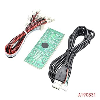 Zero Delay Arcade USB Encoder PC to Joystick Push Buttons Wired Cables for Fight Stick Control Module Board DIY Arcade Game Kit