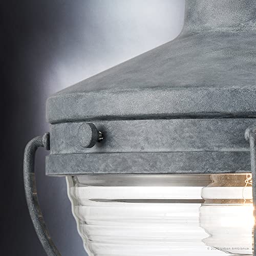 Urban Ambiance Luxury Nautical Post Light, Medium Size: 12''H X 9''W, With Coastal Style Elements, Aged Zinc Finish, Uex1059 From The Telluride Collection #TOP4
