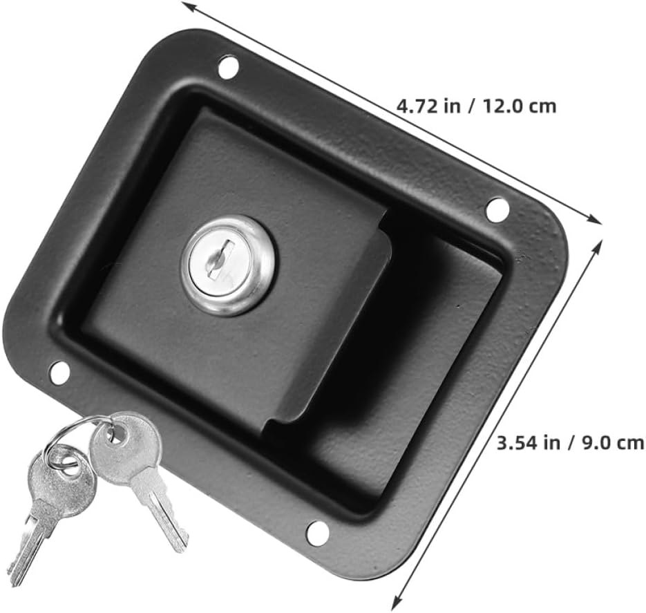 Operitacx 4pcs Black Trailer Door Panel Locks 119x92mm Recreational Vehicle Camper Travel Trailer Latch Replacement for Toolbox and Storage Compartments
