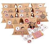 Anstore Advent Calendar Box, Christmas Kraft Paper Gift Box and 24 Self-adhesive Stickers, Advent Calendar Set Ideal for Jewellery, Sweets, Money Gifts and Personalised DIY Advent Calendar 2025