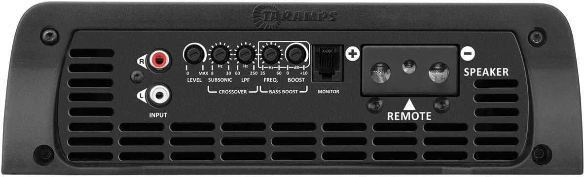 Taramps Bass 8k 1 Ohm Monoblock Amplifier 8000 Watts Rms 1 Channel Powerful Full Range Great for Sub/Bass RCA Input Subsonic Filter, Car Audio Class D