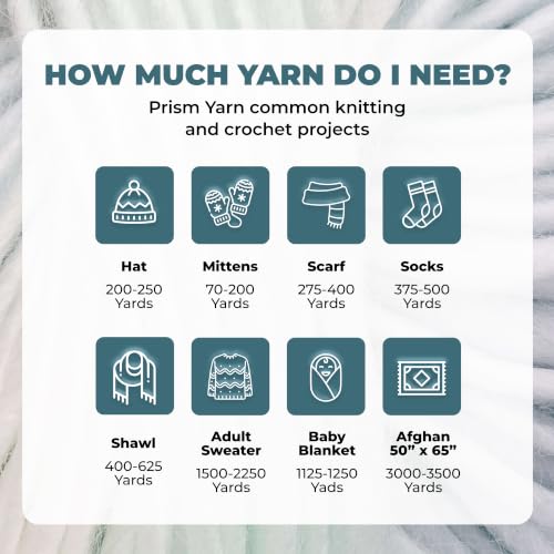 Image of Mary Maxim Prism Yarn, Acrylic Multicolor DK Yarn, 290 Yards, Seascape | Ombre Yarn, 3 Weight, Machine Wash, For Knitting and Crochet, Create Baby Items, Blankets, Afghans, Clothing Variegated Yarn