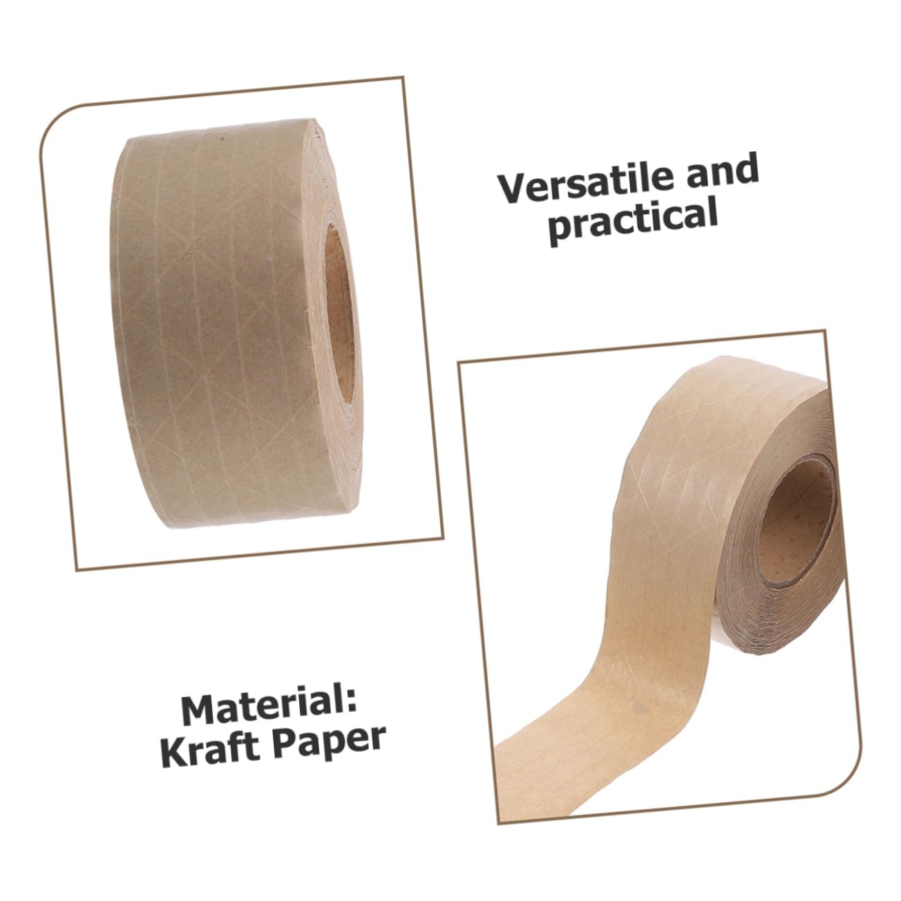 Operitacx 2 di Nastro di Supporto per Cornici Nastro Sigillante in Carta Kraft Attivato Dall'acqua 50 Mm X 50 M Nastro Adesivo per Artisti con Tenuta Forte per Cornici