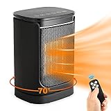 🌞【KERAMISCHER RAUMHEIZER】 Hochentwickelte PTC-Keramik-Heizelemente sorgen für eine schnellere und effizientere Erwärmung als herkömmliche Heizungen.Keramik-Raumheizung kann innerhalb von 3s schnell aufheizen.Klein und leistungsstark ist dies die perfekte Heizung für Haus, Schlafzimmer, Büro und unter dem Schreibtisch verwenden
