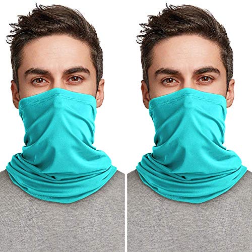 2 pcs Unisex Face Mask UV Protection Neck Gaiter Multi Scarf Bandanas Balaclava Cool Lightweight Breathable
