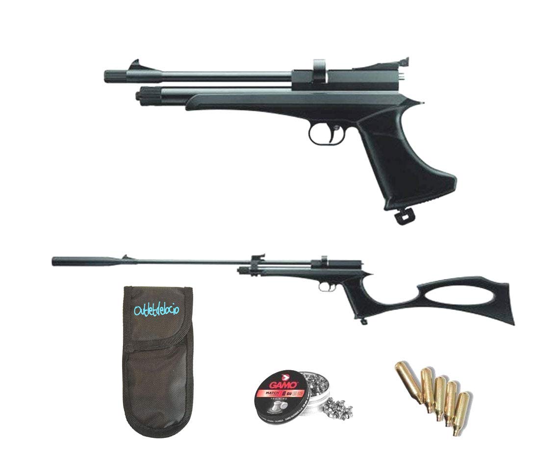 Pack Pistola-Escopeta de Aire comprimido Stinger Arma de CO2 y balines (perdigones de Plomo Cal. 5.5mm) <3,5J. 29318/36580/23054