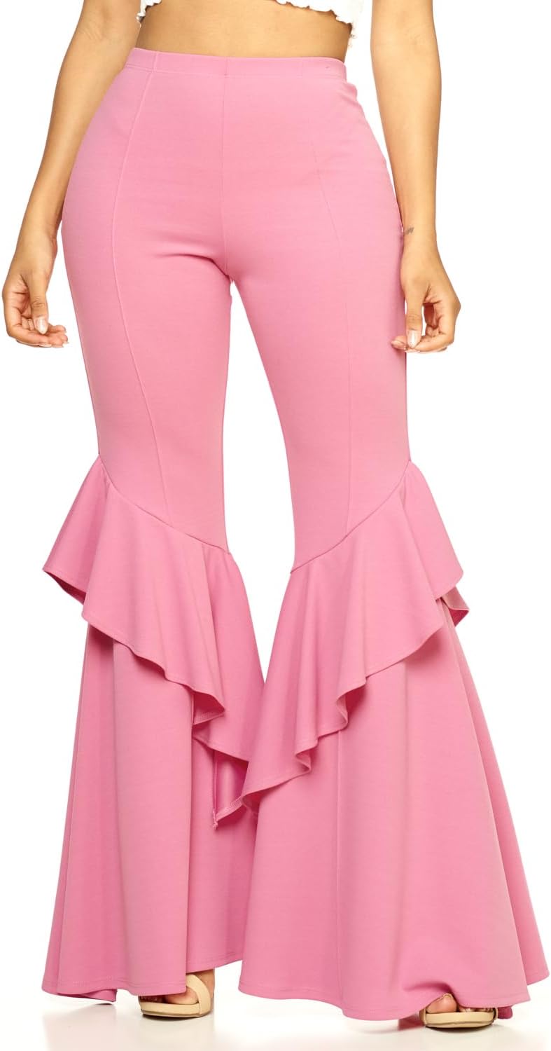 J2 Love Women's Ruffled Flared Pants