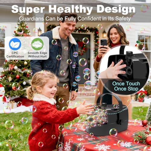 Zerhunt Durable Bubble Machine for Party: 3 Power Modes for Non-Stop Fun - 18000+ Bubbles Per Minute High Output 30 Mins Bubbles per Refill - Kids Safe Auto-Stop for Outdoor Backyard Birthday - 2
