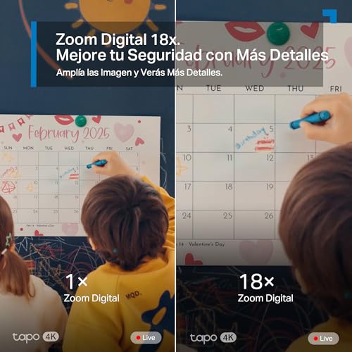 Miniatura 7 de Tapo C260 - Cámara De Vigilancia Wifi Interior, Seguridad Doméstica, 4k 8mp 360 , Detección Ai, Grabación Local Nube, Privacidad Física, Zoom 18x, Seguimiento, Audio Bidireccional, Microsd