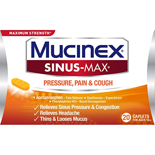 Mucinex Sinus-Max Max Strength Pressure, Pain & Cough Caplets, 20ct Mucinex Sinus-Max Max Strength Pressure, Pain & Cough Caplets, 20ct