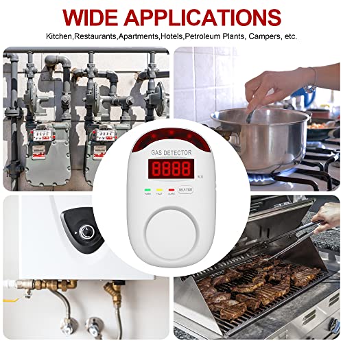 2 Packs Gas Detector & Alarm - Koabbit Plug in Natural Gas Detectors & Propane Gas Detectors for Home,RV & Kitchen, Combustible Gas Leak Detector Monitor for LNG, LPG, Methane. - Thumbnail 6
