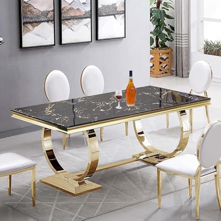 Piece Dining Table Set with Glass Top Faux UK Ubuy