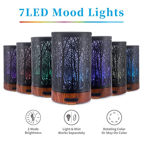 Victoria Aroma Essential Oil Diffuser - Multifunction Aromatherapy Diffuser 7 Led Color Changing Light 150Ml Metal Diffuser Easy To Clean Suitable For Home,Office (Tree) #TOP3