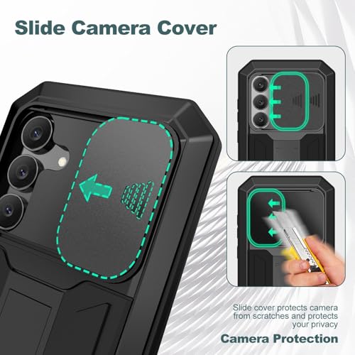 Coque Galaxy S25 FE 5G en métal rouge avec support silicone rigide - 7