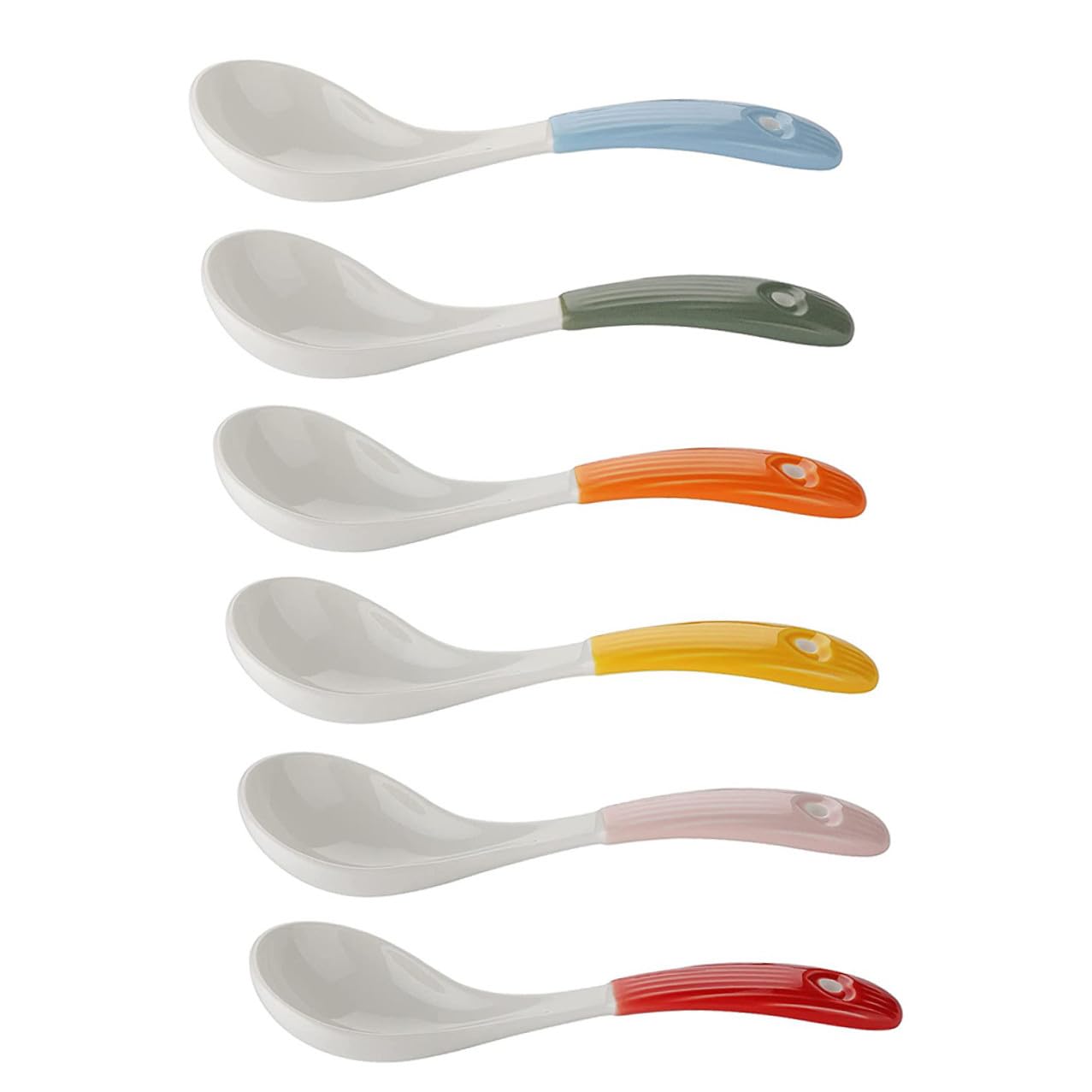 Cuillères en céramique Uonlytech (lot de 6) avec poignée ergonomique pour soupe et ramen