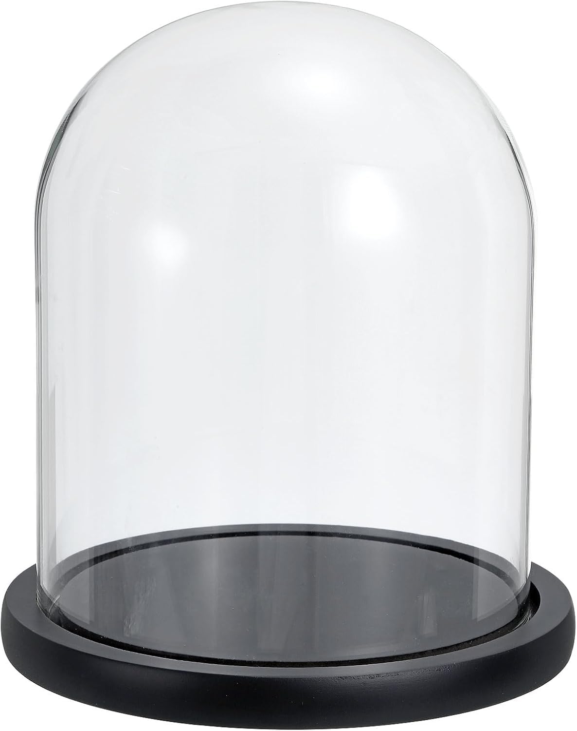 DuvinDD Glass Dome Cloche Dome The bell jar with Black Base Decorative Clear Display for Pop Labubu Plant Toy Crystal - 7inch/18cm